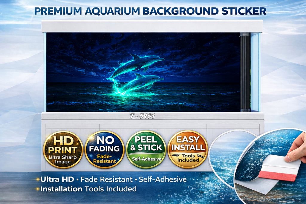 Luminous Dolphin Sea Aquarium Poster – Easy Peel & Stick Background - Aquarium Backround Trung3D