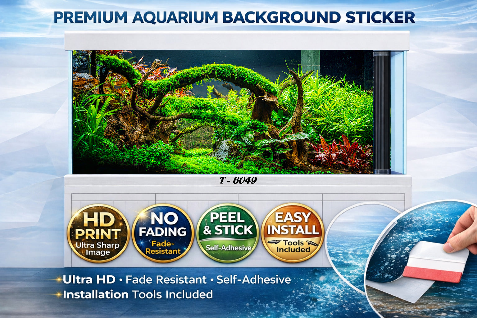 3D Aquarium Background Sticker – HD Bonsai Forest Aquascape Wallpaper - Aquarium Backround Trung3D