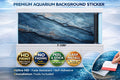 3D blue marble aquarium background decal featuring a layered stone design for a vibrant underwater backdrop.