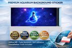 Premium Aquarium Background Sticker – Astronaut on Blue Planet Galaxy - Aquarium Backround Trung3D
