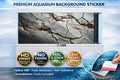 3D white marble aquarium background decal featuring a cracked stone design, perfect for enhancing aquatic environments.