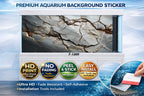 3D white marble aquarium background decal featuring a cracked stone design, perfect for enhancing aquatic environments.