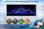 Premium Aquarium Background Sticker – Neon Mountain Landscape 3D - Aquarium Backround Trung3D