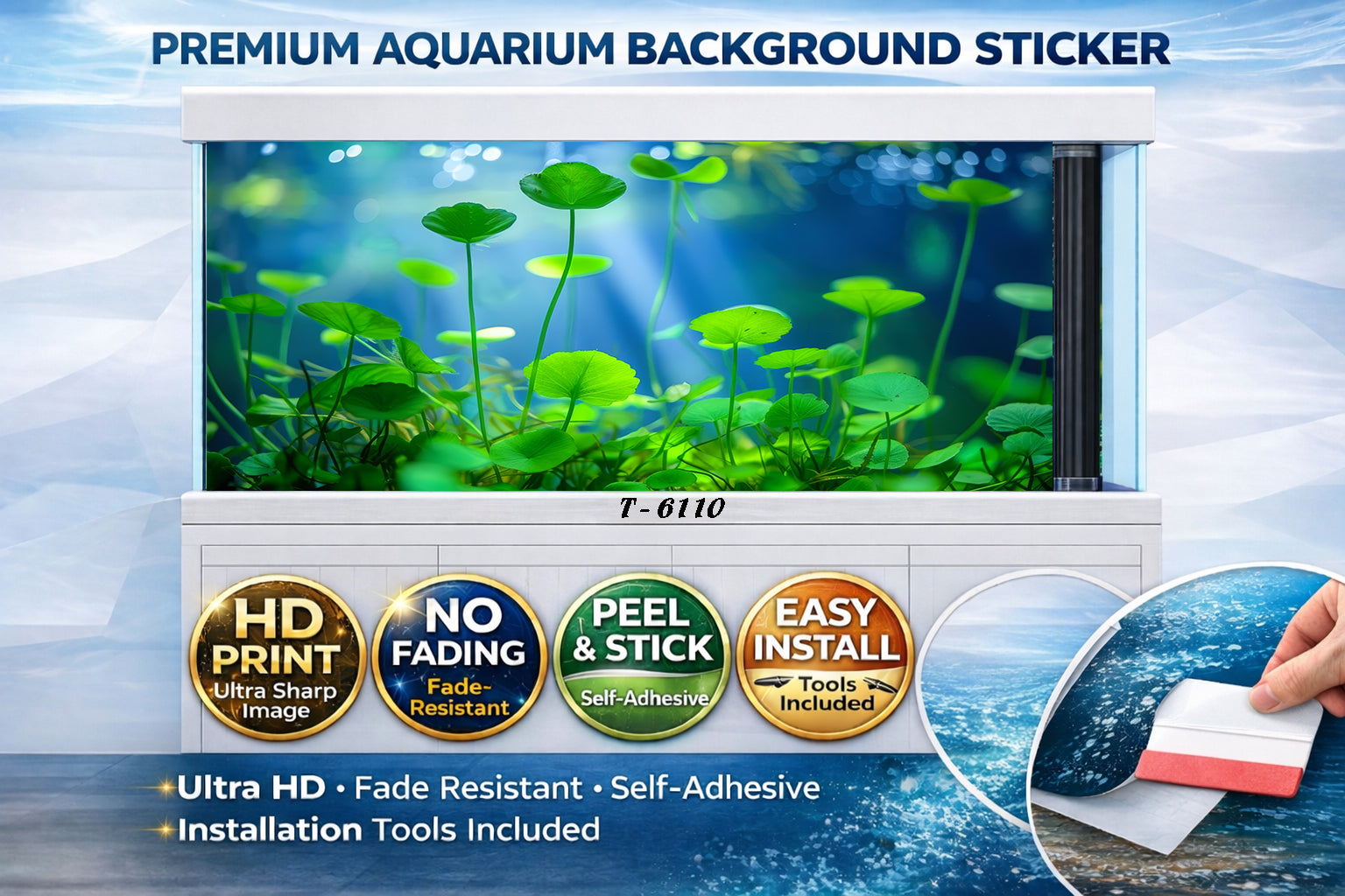3D Aquarium Background Sticker  Freshwater Plant Aquascape Wallpaper - Aquarium Backround Trung3D