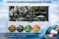 Realistic 3D natural rock wall aquarium background decal by Aquarium Background Trung3D, featuring stone texture and colors.