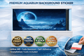 Blue space night aquarium background decal by Aquarium Background Trung3D, featuring a starry night sky scene for fish tanks.