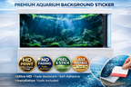 Emerald Ruins aquarium background sticker, 3D fish tank decal with lush underwater ruins scene for aquariums.