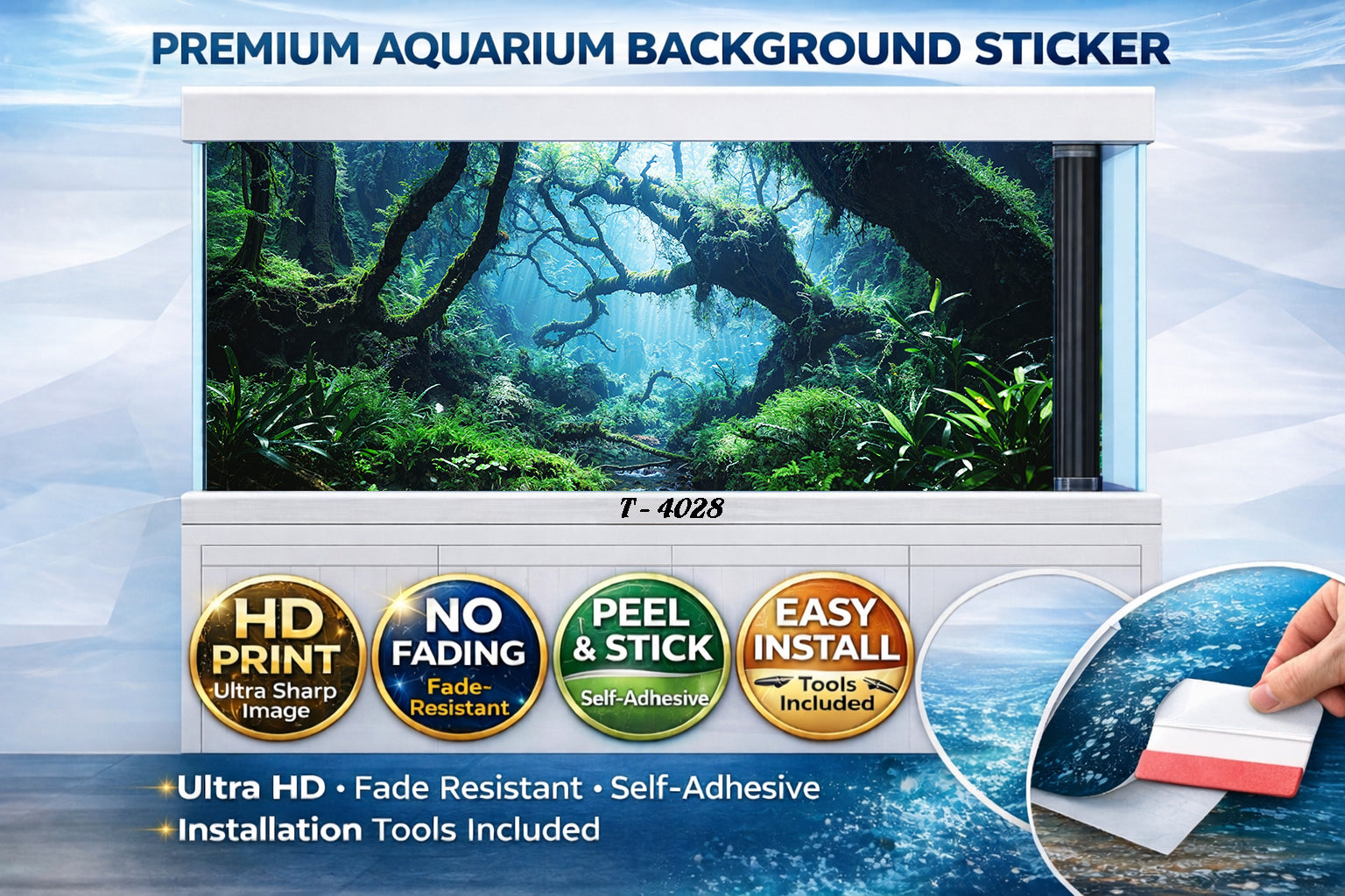 Enchanted Rainforest Aquarium Background – 3D HD Fish Tank Decor - Aquarium Backround Trung3D