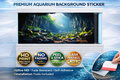 Sunlit emerald canyon aquarium background decal by Aquarium Backround Trung3D, featuring a vibrant 3D fish tank backdrop with lush canyon scenery.