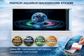 Futuristic Earth aquarium background decal with neon fish tank scenery, designed for ultra HD neon fish tank backdrop wallpaper.