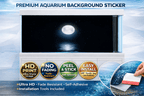 Moonlight ocean fish tank background decal by Aquarium Backround Trung3D, featuring vibrant underwater marine scene for aquariums.