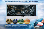 Natural rock and driftwood aquarium background sticker for fish tanks, featuring ultra HD design by Trung3D.