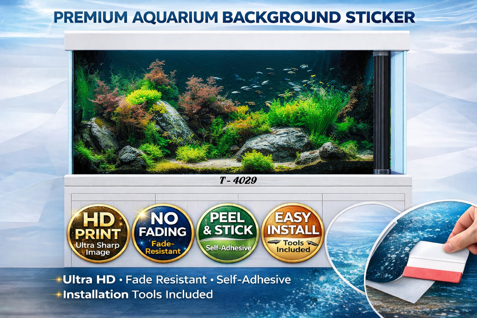 Nature Rock Garden Aquarium Background – 3D HD Fish Tank Decor - Aquarium Backround Trung3D