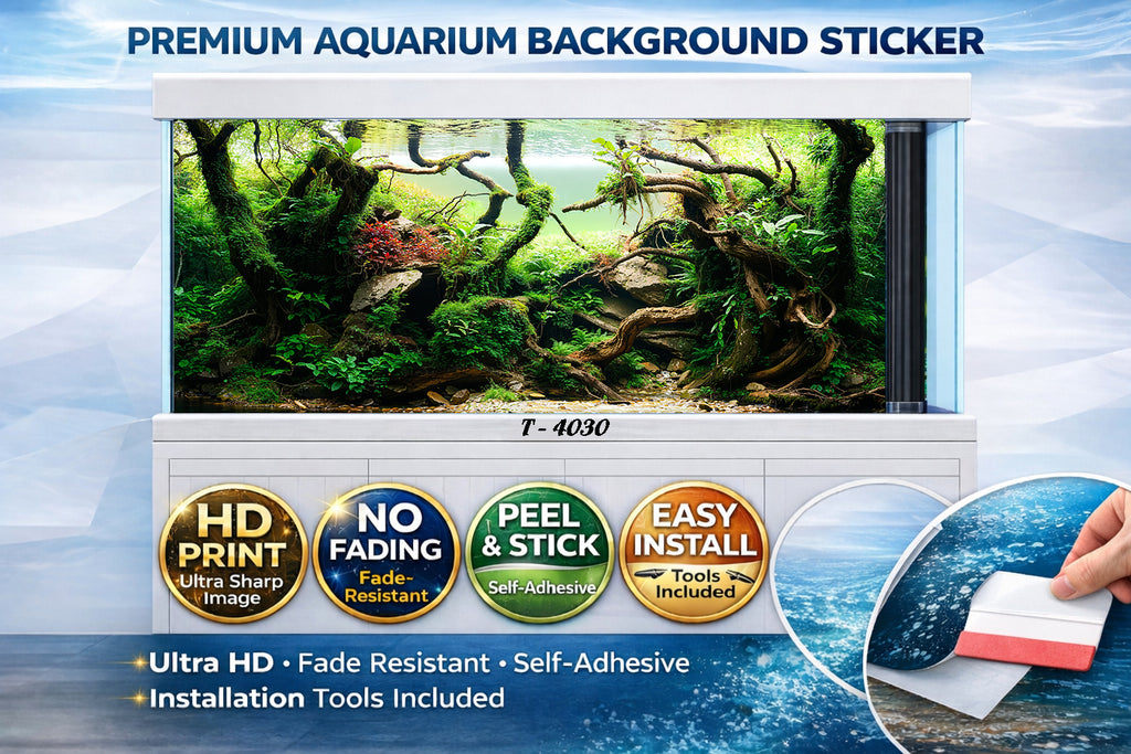 Ancient Driftwood Forest Aquarium Background – 3D Tank Wallpaper - Aquarium Backround Trung3D