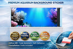 HD 3D coral reef aquarium background decal by Aquarium Backround Trung3D, featuring vibrant ocean fish and coral details.