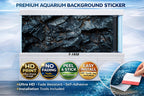 3D cracked rock peel and stick decal for fish tank backgrounds by Aquarium Background Trung3D, showcasing realistic dark stone design.