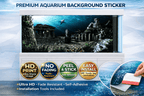 Aquarium Backround Trung3D Atlantis Ruins underwater temple decal for fish tanks, detailed Ultra HD underwater scene backdrop.