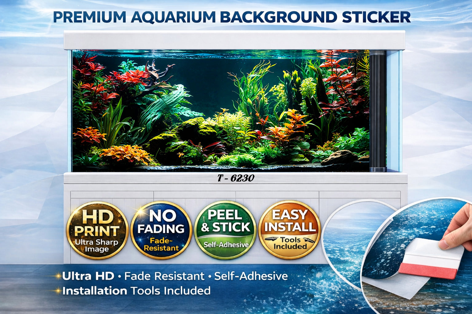 3D Aquarium Background Sticker – HD Natural Aquascape Wallpaper - Aquarium Backround Trung3D
