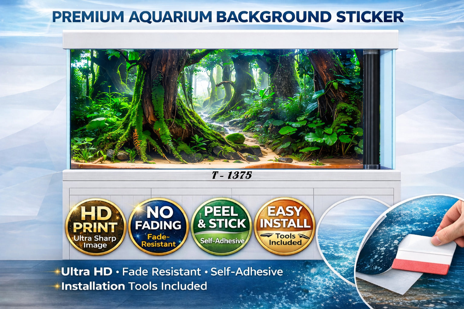 Ancient Jungle Forest 3D Aquarium Background Sticker - Aquarium Backround Trung3D