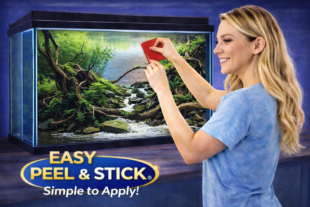 Woodland Stream Aquarium Background – 3D HD Fish Tank Decor - Aquarium Backround Trung3D