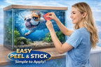 Premium Aquarium Background Sticker – Joyful Bulldog - Aquarium Backround Trung3D