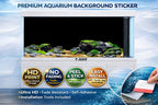 Premium solid black fish tank backdrop decal by Trung3D, featuring a minimalist design for aquariums.