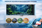 Ultra HD underwater canyon aquarium background sticker for fish tanks, featuring vibrant colors and detailed scenery.