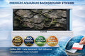 Ultra HD natural rock wall aquarium background sticker with roots, ideal for fish tank decor by Aquarium Background Trung3D.