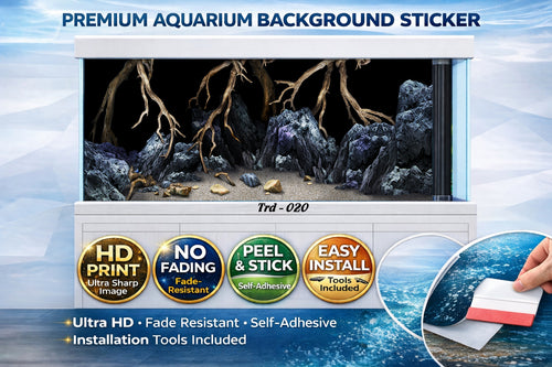 3D Aquarium Background featuring Rocky Mountain Driftwood for natural aquascape by Aquarium Background Trung3D.