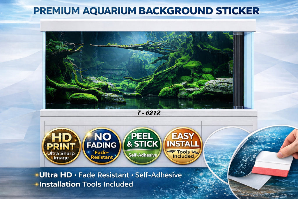 3D Aquarium Background Sticker – HD Moss Forest Aquascape Wallpaper - Aquarium Backround Trung3D