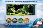 Lush Forest Rock aquarium background sticker by Trung3D, featuring ultra HD detail for a vibrant fish tank backdrop.