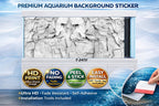 Natural rock cliff aquarium background sticker by Aquarium Background Trung3D for a realistic fish tank backdrop.