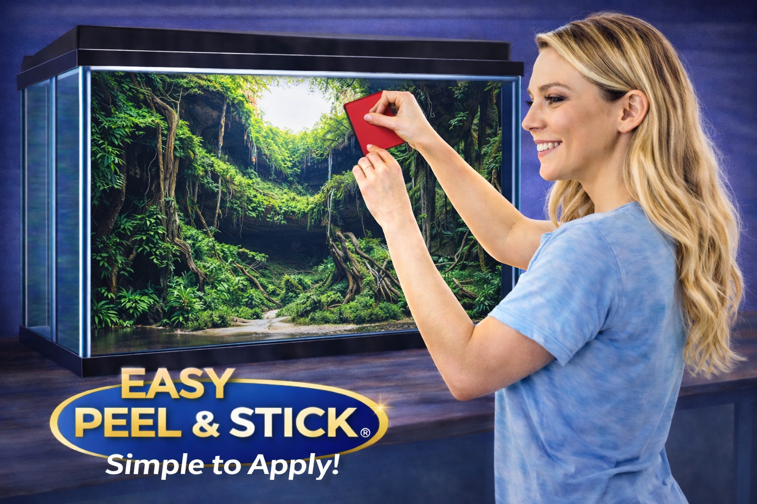 3D Forest Stream Aquarium Background – Premium HD Fish Tank Sticker, Easy Install - Aquarium Backround Trung3D