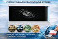 Black space-themed aquarium decal by Aquarium Background Trung3D featuring galaxy and fish tank design for wall decoration.