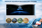 Decorative cosmic planet fish tank background decal by Aquarium Backround Trung3D, features vibrant space-themed images for aquariums.