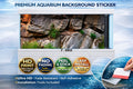 Natural rock cliff aquarium background sticker with green plants, ultra HD self-adhesive decal by Aquarium Background Trung3D.