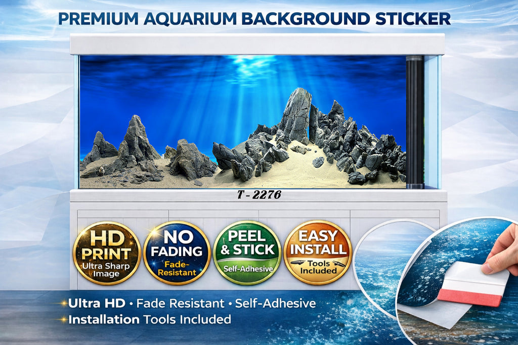 Natural sandstone canyon aquarium background sticker for fish tank, ultra HD self-adhesive decal by Aquarium Background Trung3D.