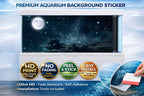 HD starry night sky aquarium background decal by Aquarium Backround Trung3D, featuring a 3D moon and starry sky for fish tanks.