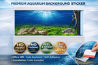 Green Aquarium Background Sticker by Aquarium Backround Trung3D, featuring ultra HD underwater nature scene for fish tank decor.