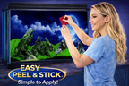 Ultra HD self-adhesive aquarium background sticker featuring a moonlight fantasy landscape for fish tanks.