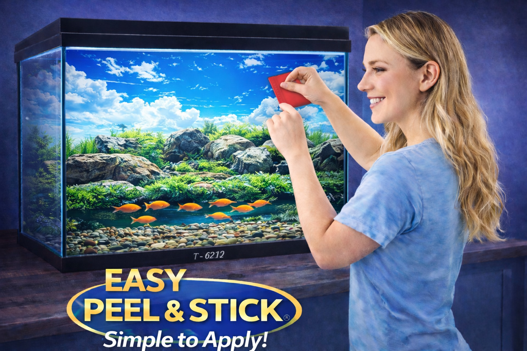 3D Aquarium Background Sticker – HD Rocky Meadow Aquascape Wallpaper - Aquarium Backround Trung3D
