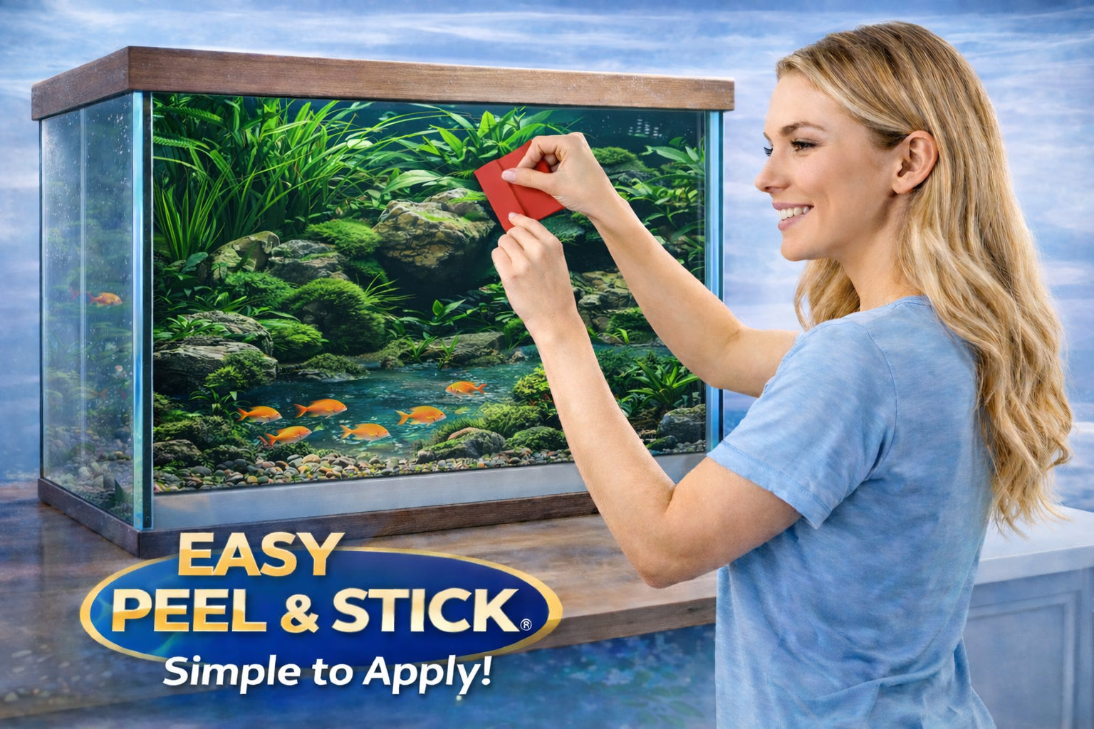 quarium Background Sticker 3D  Natural Aquascape Design - Aquarium Backround Trung3D