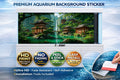 Japanese Temple Waterfall Aquarium Background Sticker Premium Fish Tank Backdrop - Aquarium Backround Trung3D