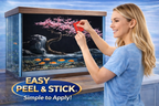 Aquarium Background Sticker – Cherry Blossom Tree with Fish - Aquarium Backround Trung3D