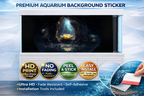 3D Mystic Lotus Cave aquarium background decal by Aquarium Backround Trung3D, featuring vibrant lotus and underwater cave scenery.