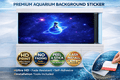 Astronaut planet aquarium background decal showing a galaxy scene, designed for fish tanks by Aquarium Background Trung3D.
