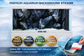 3D realistic black stone wall decal for aquariums, featuring natural rock design by Aquarium Background Trung3D.
