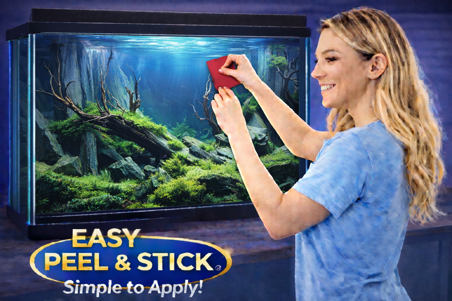 Premium Underwater Canyon Aquarium Background Sticker – Ultra HD 3D Aquascape Fish Tank Backdrop - Aquarium Backround Trung3D