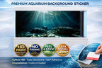 Underwater rock aquarium background decal with HD ocean light rays for fish tanks by Aquarium Background Trung3D.