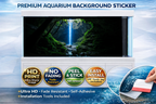 3D waterfall cave aquarium background decal by Aquarium Backround Trung3D, featuring realistic underwater cave and waterfall scene for fish tanks